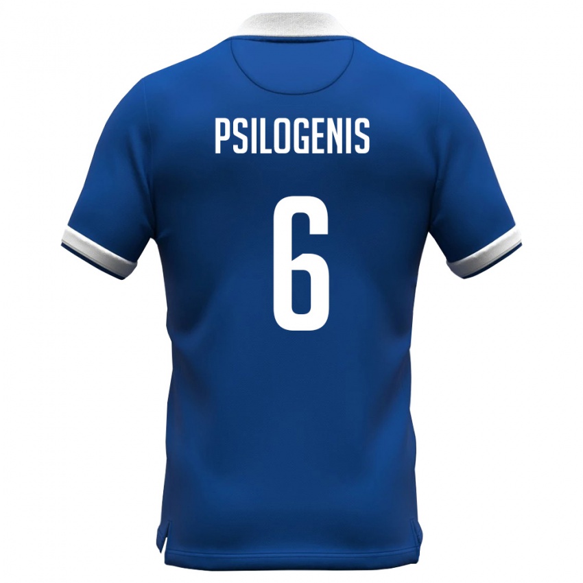 נשים קפריסין Gavriel Psilogenis #6 כחול מלכותי לבן ג'רזי ביתית 26-28 חולצה קצרה