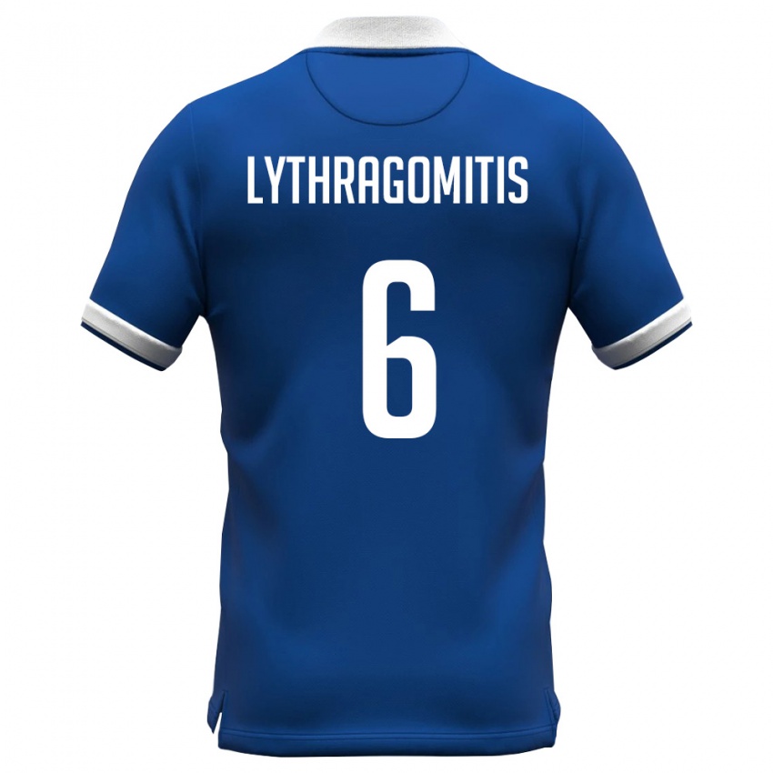 נשים קפריסין Konstantinos Lythragomitis #6 כחול מלכותי לבן ג'רזי ביתית 26-28 חולצה קצרה