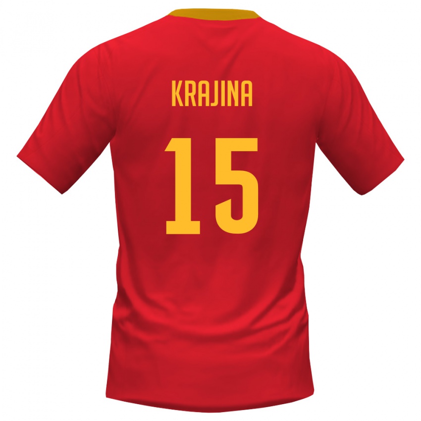 נשים מונטנגרו עומאר קראג׳ינה #15 אדום צהוב ג'רזי ביתית 26-28 חולצה קצרה