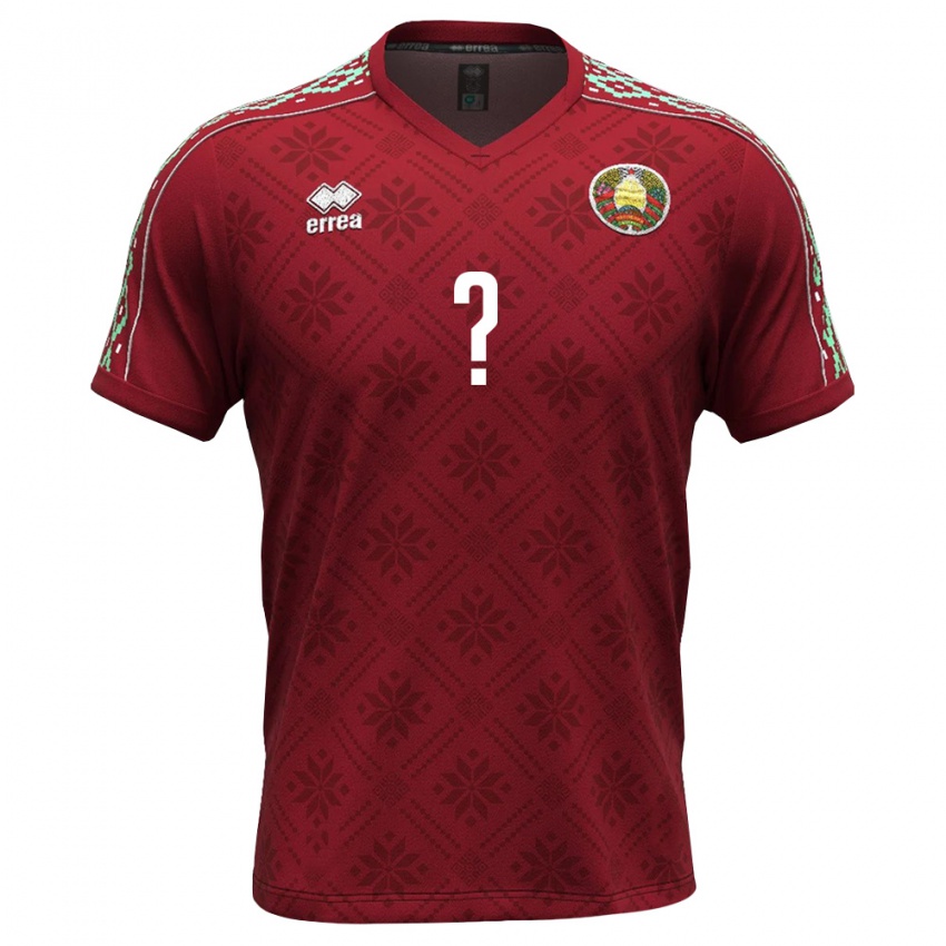 נשים בלארוס השם שלך #0 אדום עמוק לבן ג'רזי ביתית 26-28 חולצה קצרה