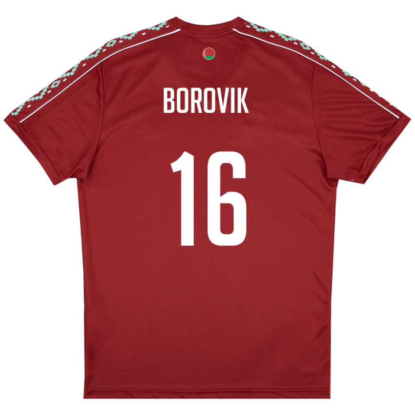 נשים בלארוס גריגורי בורוביק #16 אדום עמוק לבן ג'רזי ביתית 26-28 חולצה קצרה