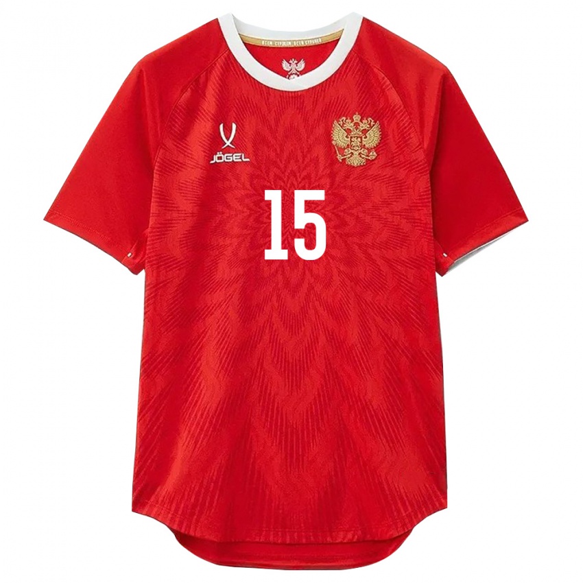 נשים רוסיה Maksim Ivanov #15 אדום לבן חום ג'רזי ביתית 26-28 חולצה קצרה