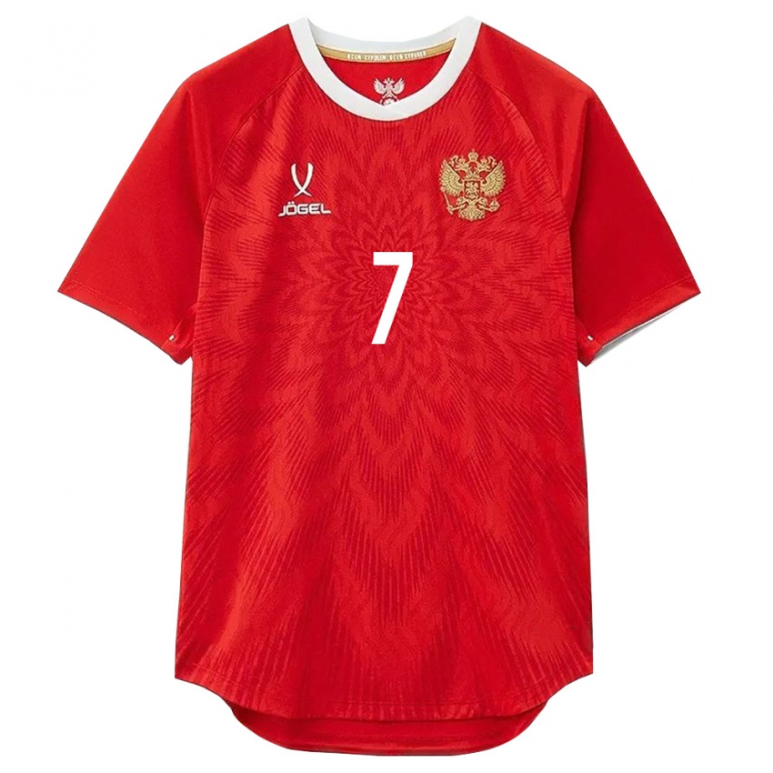 נשים רוסיה דמיטרי פסטריאקוב #7 אדום לבן חום ג'רזי ביתית 26-28 חולצה קצרה