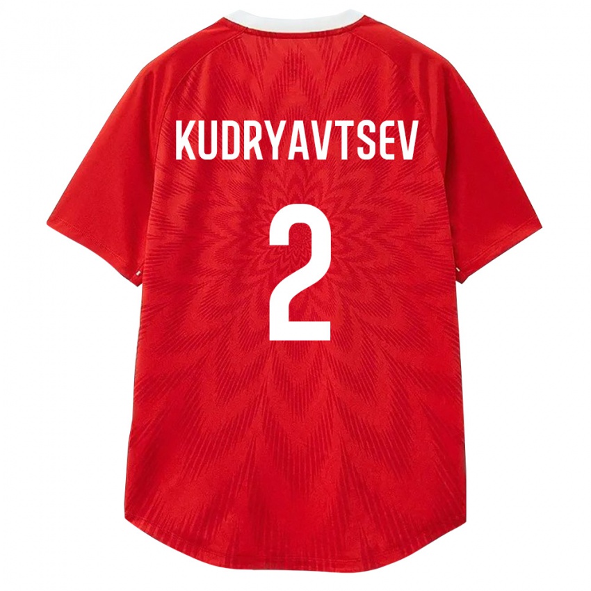 נשים רוסיה Vladislav Kudryavtsev #2 אדום לבן חום ג'רזי ביתית 26-28 חולצה קצרה