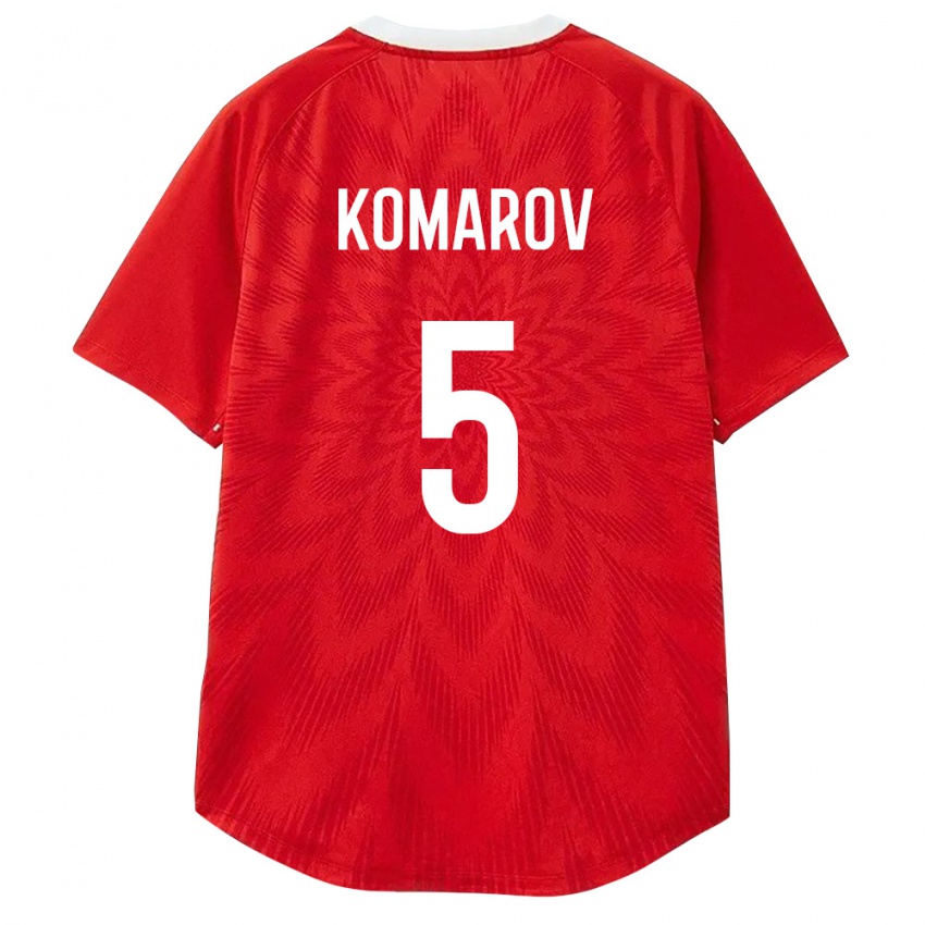 נשים רוסיה Bulat Komarov #5 אדום לבן חום ג'רזי ביתית 26-28 חולצה קצרה
