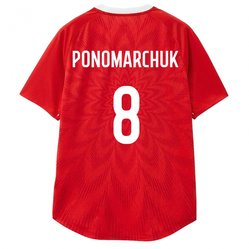 נשים רוסיה Artem Ponomarchuk #8 אדום לבן חום ג'רזי ביתית 26-28 חולצה קצרה