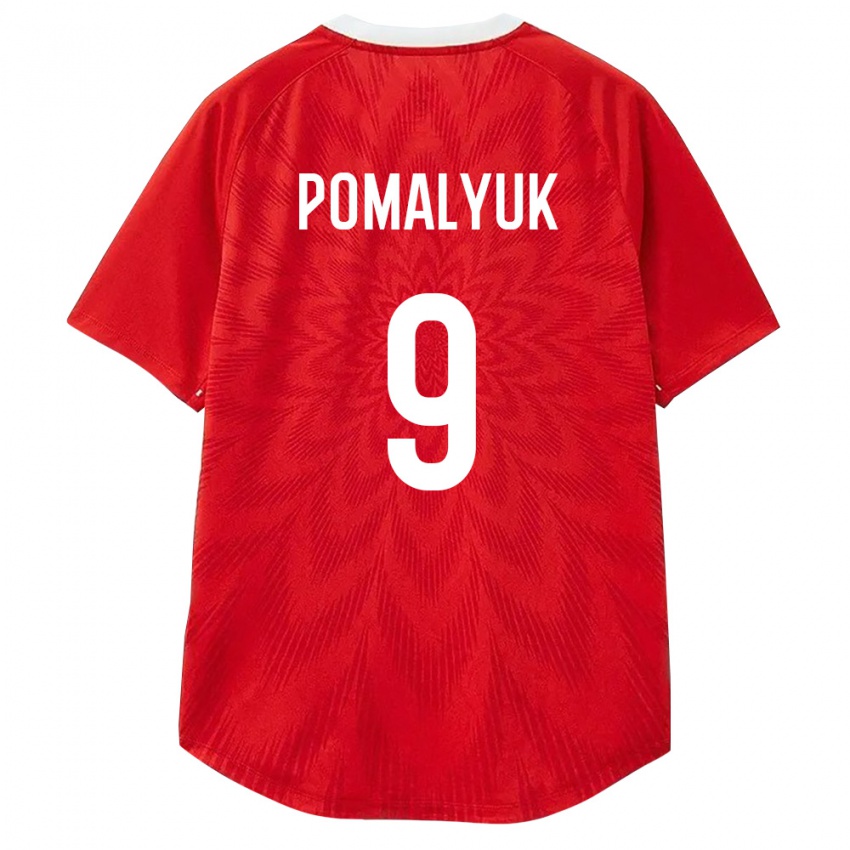 נשים רוסיה Aleksandr Pomalyuk #9 אדום לבן חום ג'רזי ביתית 26-28 חולצה קצרה