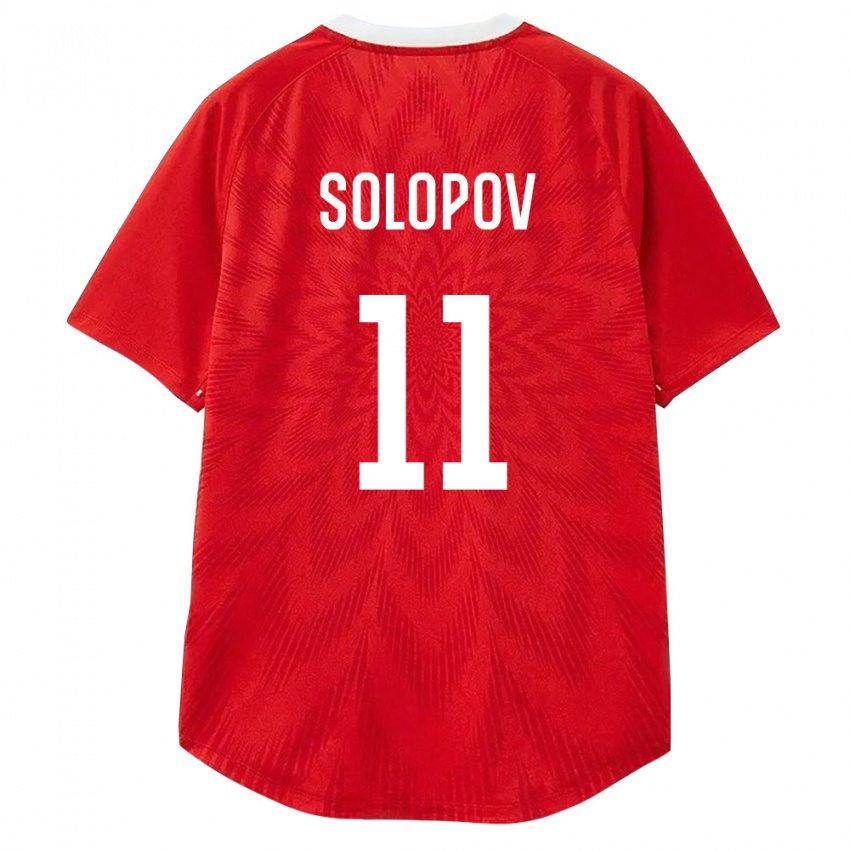 נשים רוסיה Viktor Solopov #11 אדום לבן חום ג'רזי ביתית 26-28 חולצה קצרה