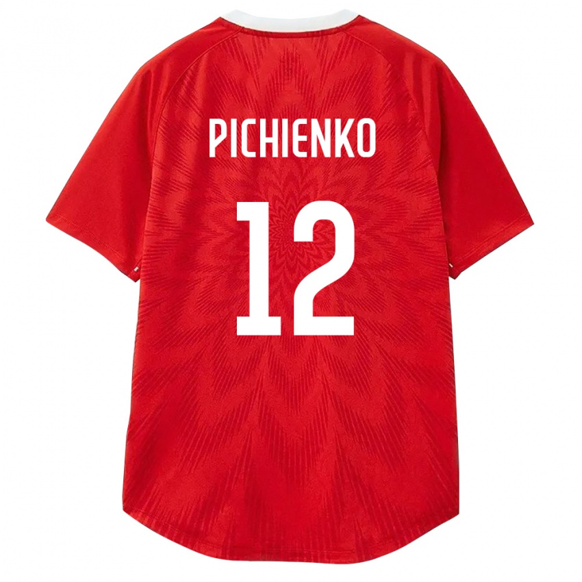 נשים רוסיה Ruslan Pichienko #12 אדום לבן חום ג'רזי ביתית 26-28 חולצה קצרה