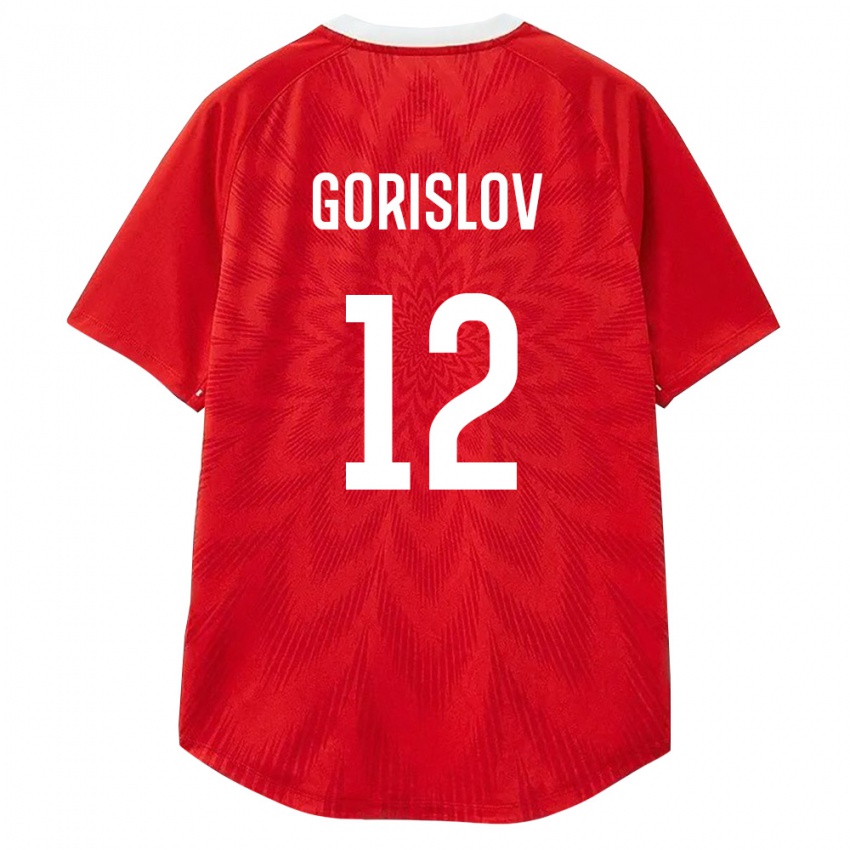 נשים רוסיה Yaroslav Gorislov #12 אדום לבן חום ג'רזי ביתית 26-28 חולצה קצרה