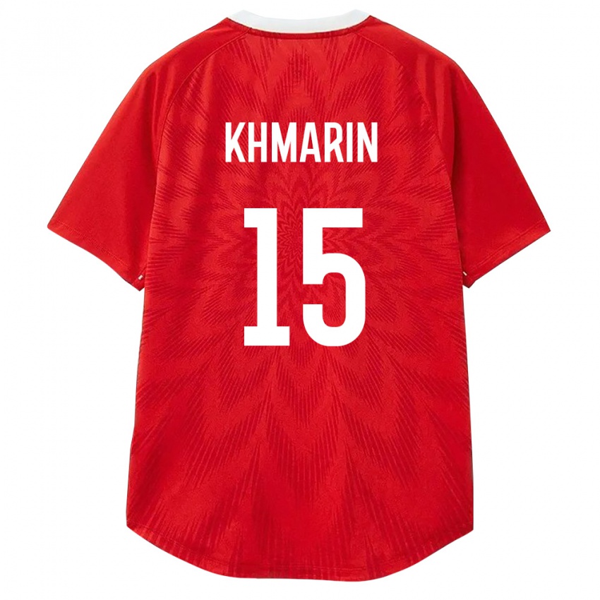 נשים רוסיה Artem Khmarin #15 אדום לבן חום ג'רזי ביתית 26-28 חולצה קצרה