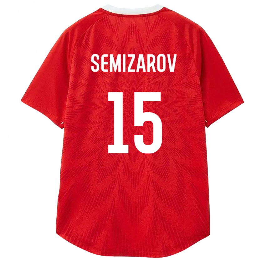 נשים רוסיה Oleg Semizarov #15 אדום לבן חום ג'רזי ביתית 26-28 חולצה קצרה