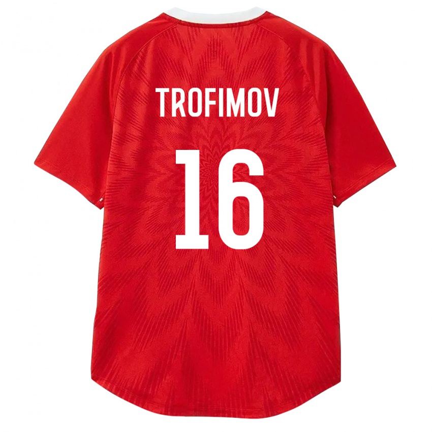 נשים רוסיה Daniil Trofimov #16 אדום לבן חום ג'רזי ביתית 26-28 חולצה קצרה