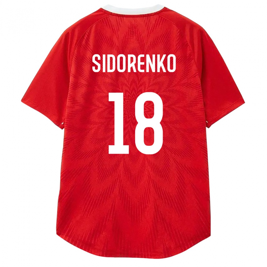 נשים רוסיה Artem Sidorenko #18 אדום לבן חום ג'רזי ביתית 26-28 חולצה קצרה