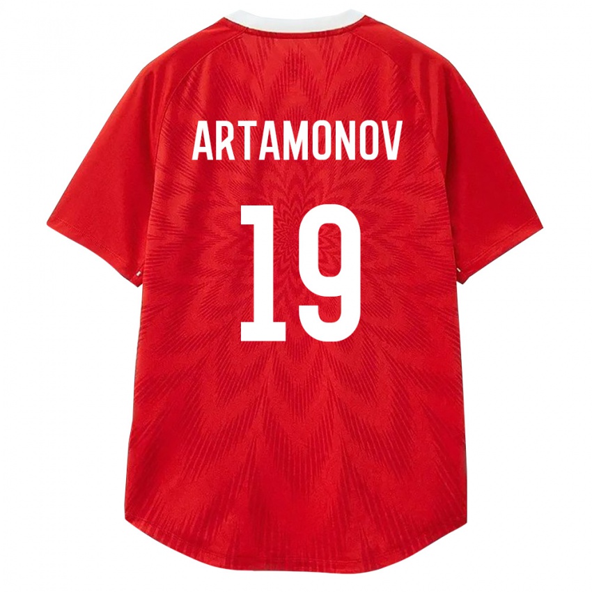נשים רוסיה Vladimir Artamonov #19 אדום לבן חום ג'רזי ביתית 26-28 חולצה קצרה
