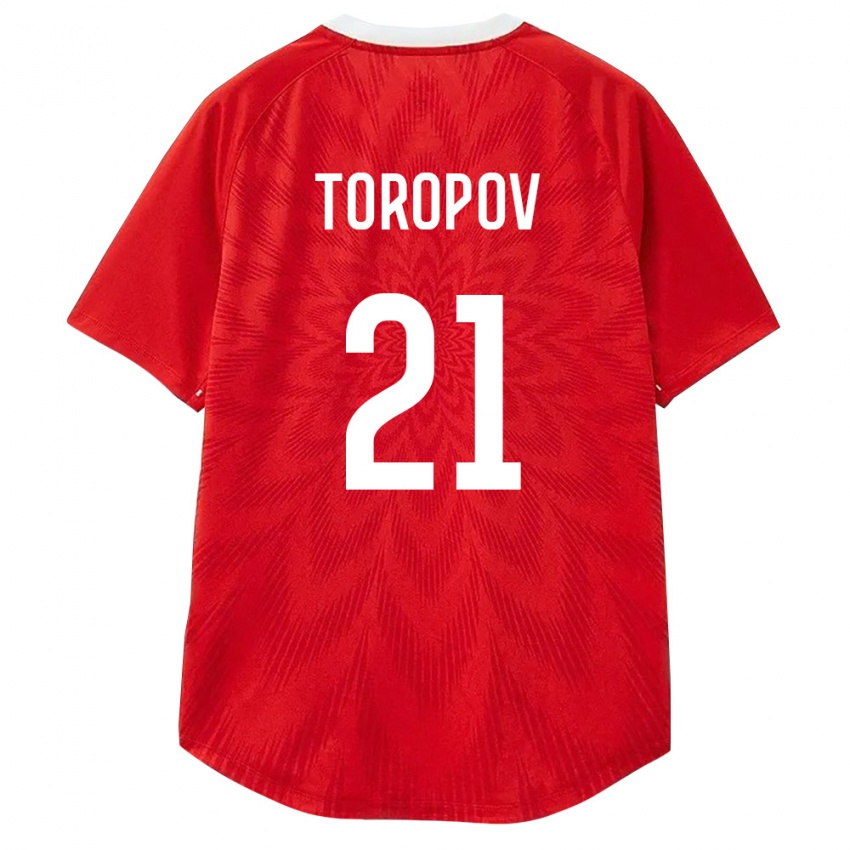 נשים רוסיה Egor Toropov #21 אדום לבן חום ג'רזי ביתית 26-28 חולצה קצרה