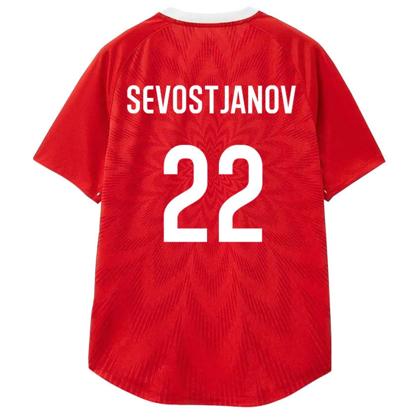 נשים רוסיה Maksim Sevostjanov #22 אדום לבן חום ג'רזי ביתית 26-28 חולצה קצרה