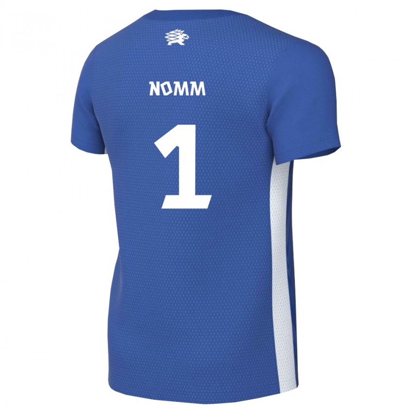 נשים אסטוניה Ott Nomm #1 כחול כהה לבן ג'רזי ביתית 26-28 חולצה קצרה