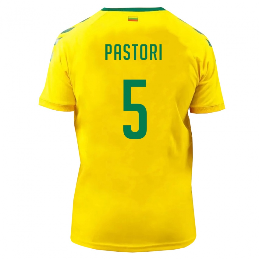 נשים ליטא Matias Pastori #5 צהוב ירוק ג'רזי ביתית 26-28 חולצה קצרה