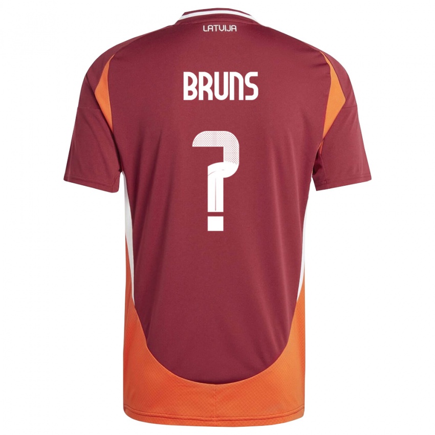 נשים לטביה Patriks Bruns #0 אדום עמוק לבן כתום ג'רזי ביתית 26-28 חולצה קצרה