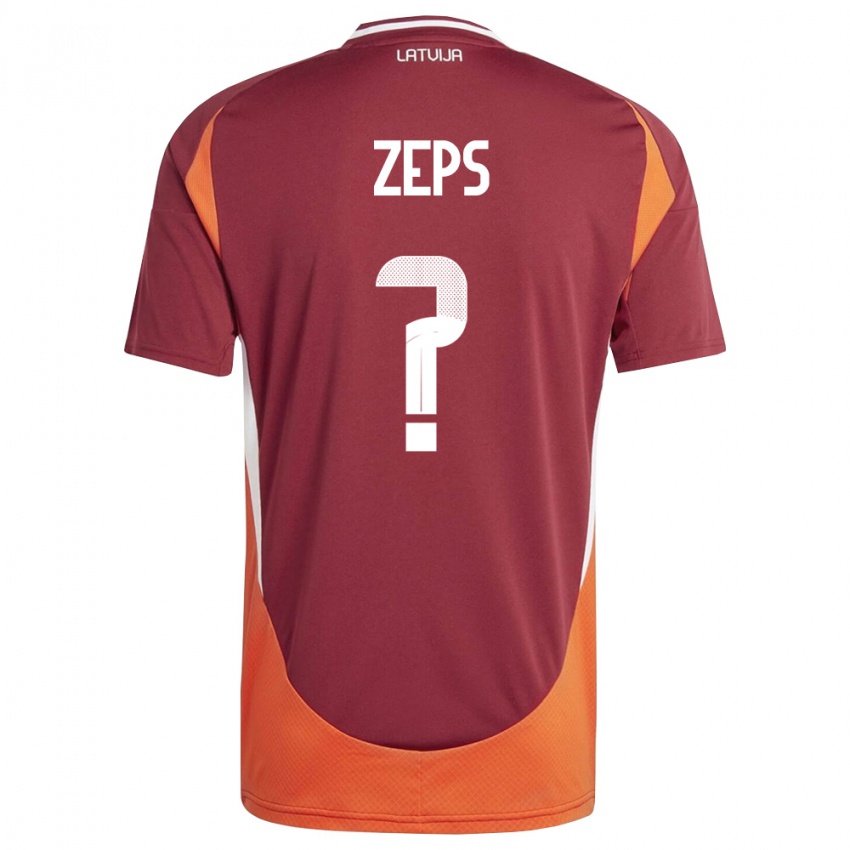 נשים לטביה Daniels Zeps #0 אדום עמוק לבן כתום ג'רזי ביתית 26-28 חולצה קצרה