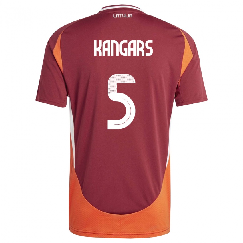 נשים לטביה Alans Kangars #5 אדום עמוק לבן כתום ג'רזי ביתית 26-28 חולצה קצרה