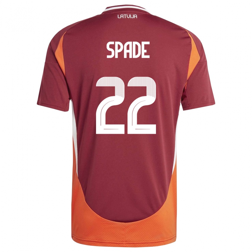 נשים לטביה Markuss Spade #22 אדום עמוק לבן כתום ג'רזי ביתית 26-28 חולצה קצרה