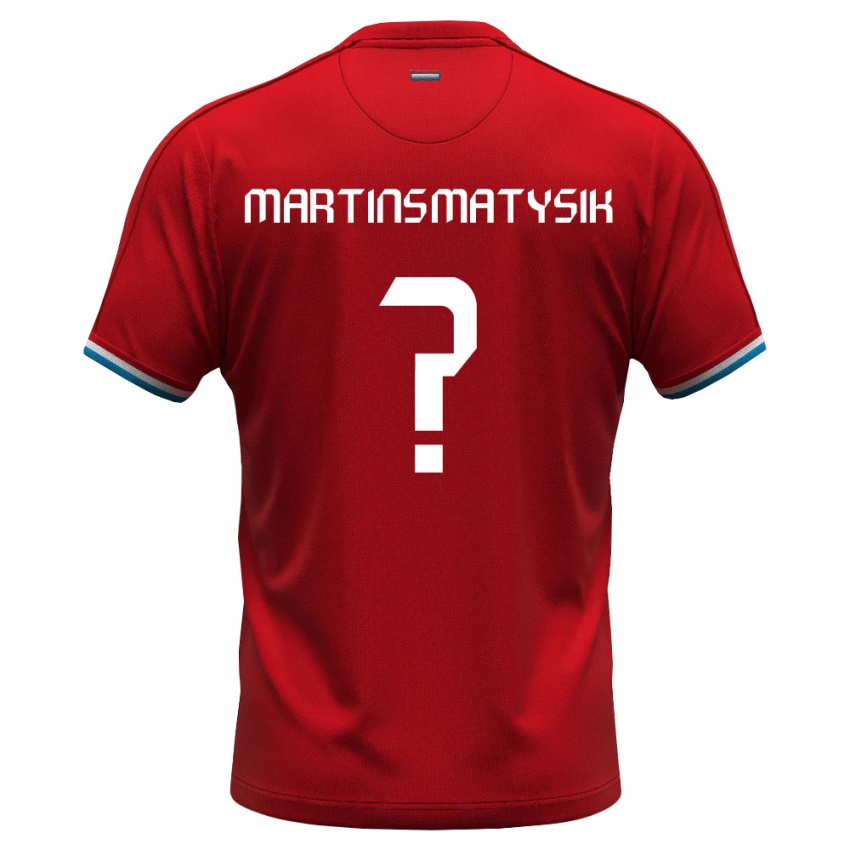 נשים לוקסמבורג Gabriel Martins Matysik #0 אדום לבן כחול ג'רזי ביתית 26-28 חולצה קצרה
