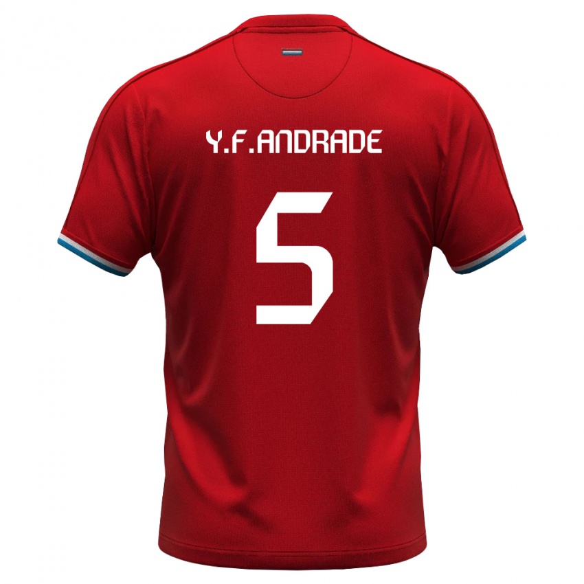 נשים לוקסמבורג Ydson Figueiredo Andrade #5 אדום לבן כחול ג'רזי ביתית 26-28 חולצה קצרה