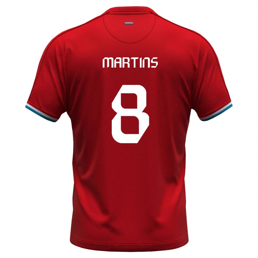 נשים לוקסמבורג Christopher Martins #8 אדום לבן כחול ג'רזי ביתית 26-28 חולצה קצרה