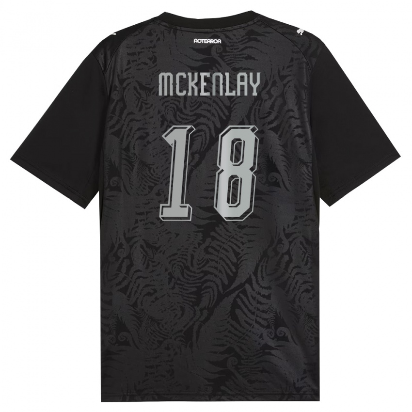 נשים ניו-זילנד Finn Mckenlay #18 לבן שחור אפור ג'רזי ביתית 26-28 חולצה קצרה