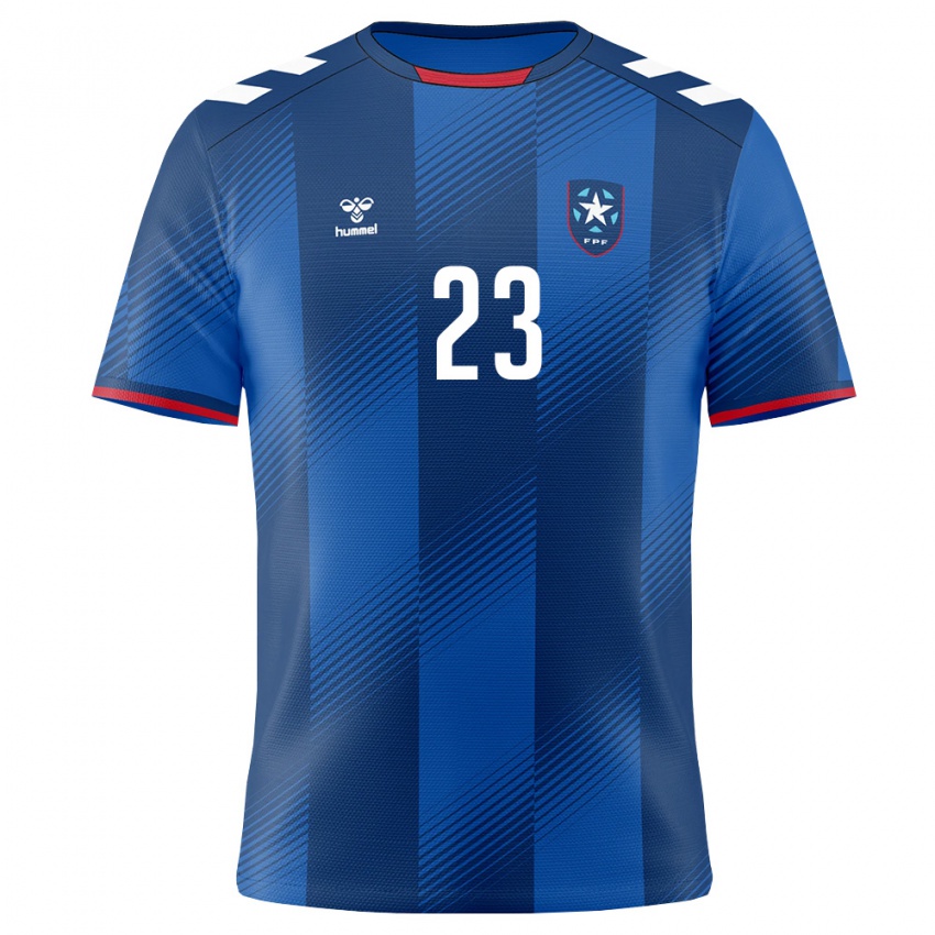 נשים פוארטו ריקו Steven Echevarria #23 כחול מלכותי אדום לבן ג'רזי ביתית 26-28 חולצה קצרה