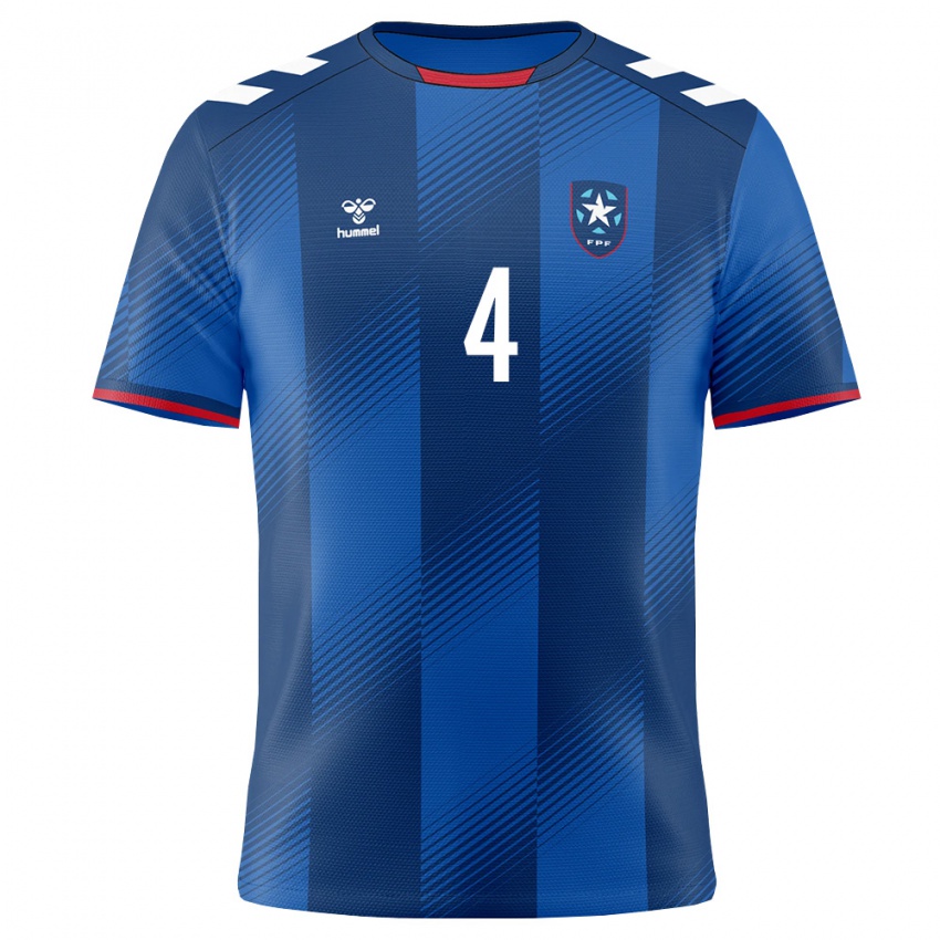 נשים פוארטו ריקו קסבייר קולון #4 כחול מלכותי אדום לבן ג'רזי ביתית 26-28 חולצה קצרה