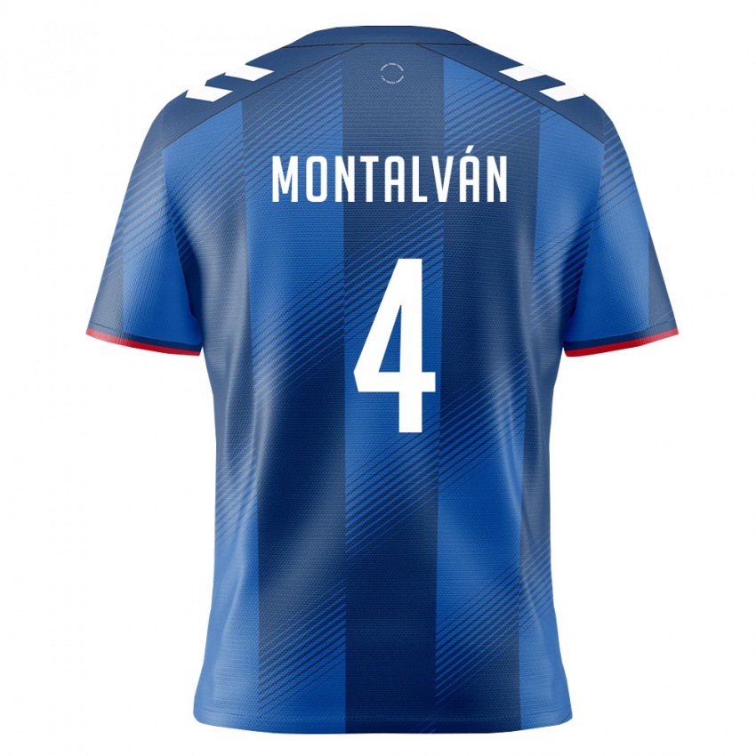 נשים פוארטו ריקו Armando Montalván #4 כחול מלכותי אדום לבן ג'רזי ביתית 26-28 חולצה קצרה