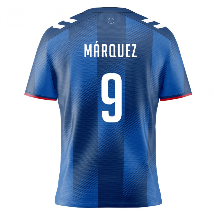 נשים פוארטו ריקו Eddiel Márquez #9 כחול מלכותי אדום לבן ג'רזי ביתית 26-28 חולצה קצרה