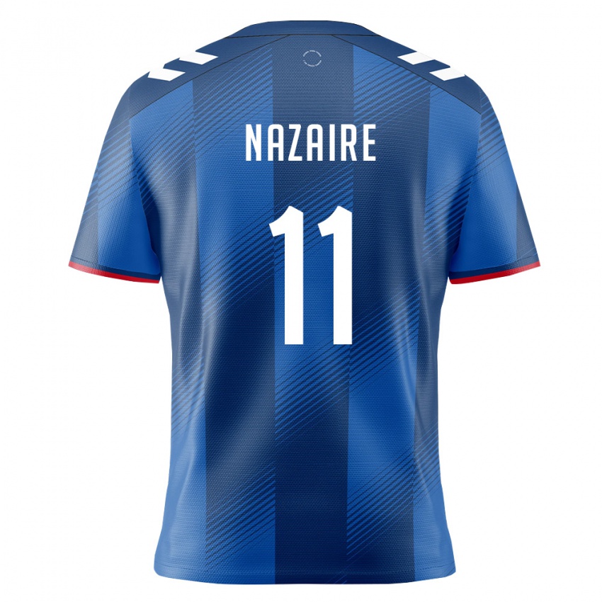 נשים פוארטו ריקו Marcus Nazaire #11 כחול מלכותי אדום לבן ג'רזי ביתית 26-28 חולצה קצרה