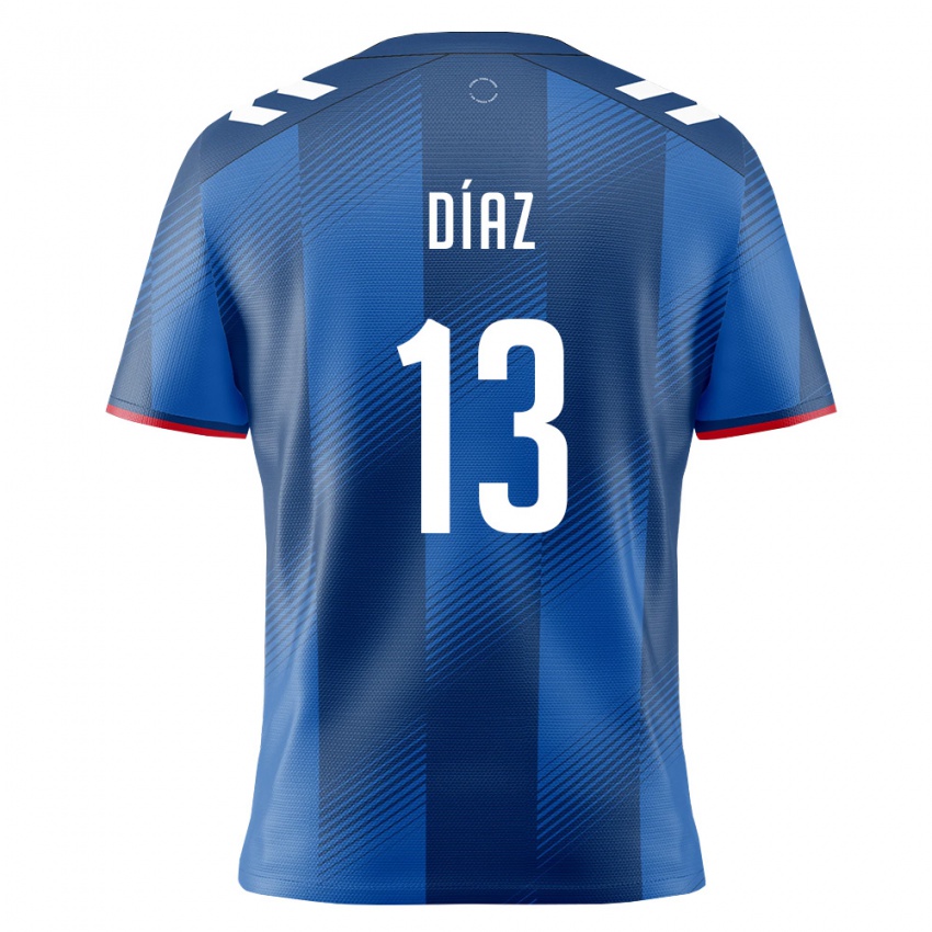 נשים פוארטו ריקו ג'רלד דיאס #13 כחול מלכותי אדום לבן ג'רזי ביתית 26-28 חולצה קצרה