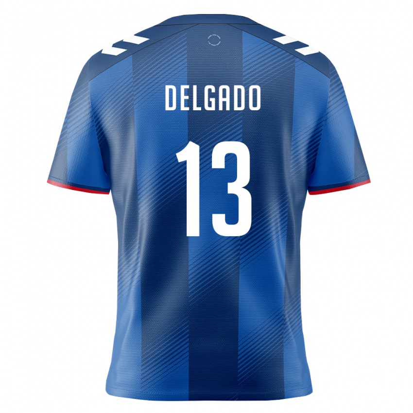 נשים פוארטו ריקו Antonio Delgado #13 כחול מלכותי אדום לבן ג'רזי ביתית 26-28 חולצה קצרה