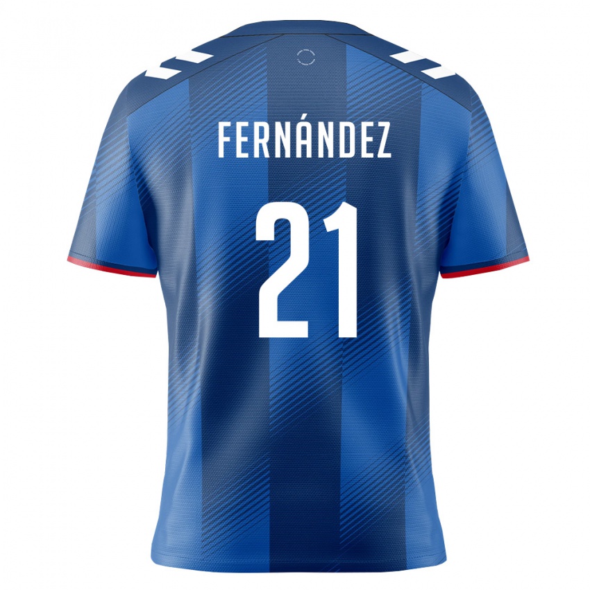 נשים פוארטו ריקו Alejandro Fernández #21 כחול מלכותי אדום לבן ג'רזי ביתית 26-28 חולצה קצרה