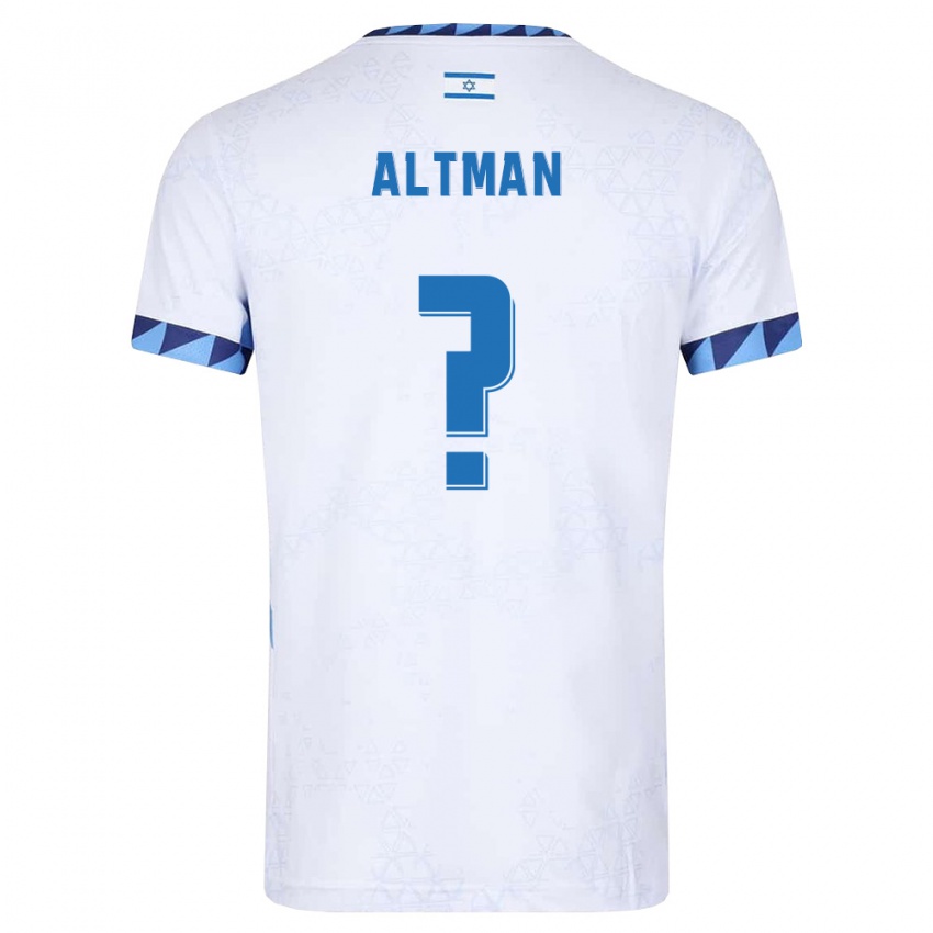 נשים ישראל Ilay Altman #0 לבן כחול בהיר ג'רזי ביתית 26-28 חולצה קצרה