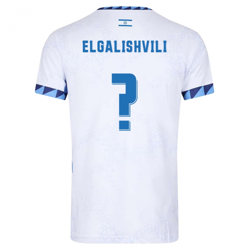 נשים ישראל Guy Elgalishvili #0 לבן כחול בהיר ג'רזי ביתית 26-28 חולצה קצרה
