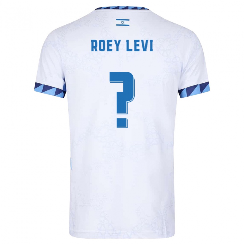 נשים ישראל Roey Levi #0 לבן כחול בהיר ג'רזי ביתית 26-28 חולצה קצרה