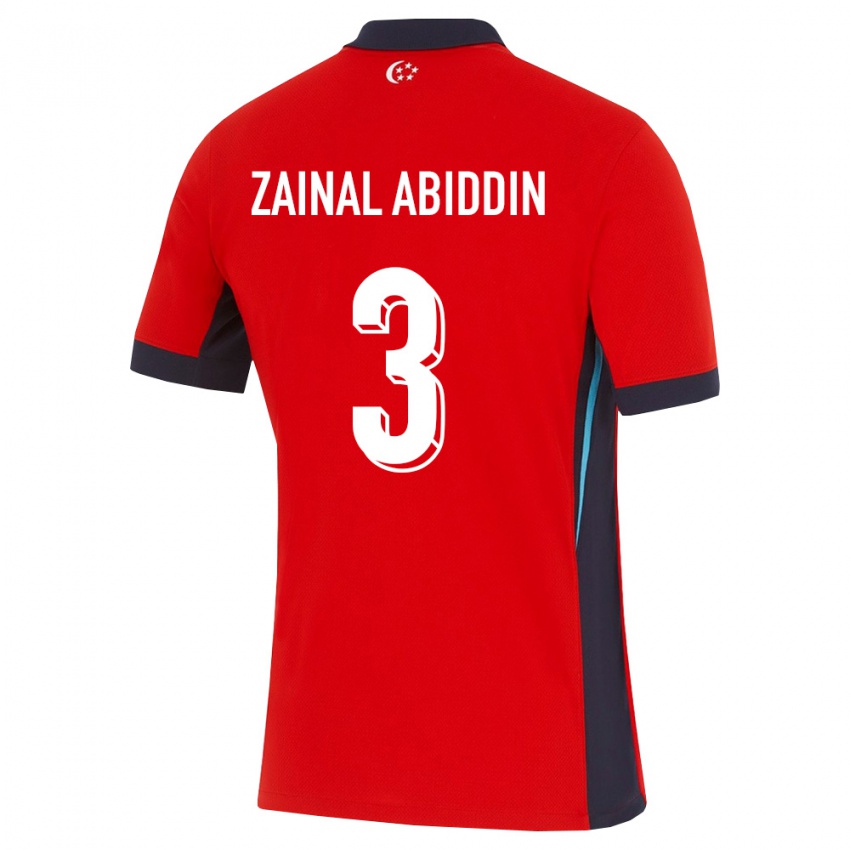 נשים סינגפור Zharfan Zainal Abiddin #3 אדום לבן שחור ג'רזי ביתית 26-28 חולצה קצרה