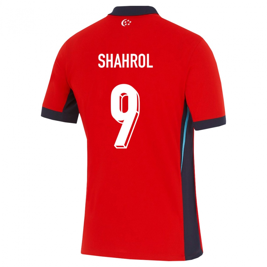 נשים סינגפור Helmi Shahrol #9 אדום לבן שחור ג'רזי ביתית 26-28 חולצה קצרה