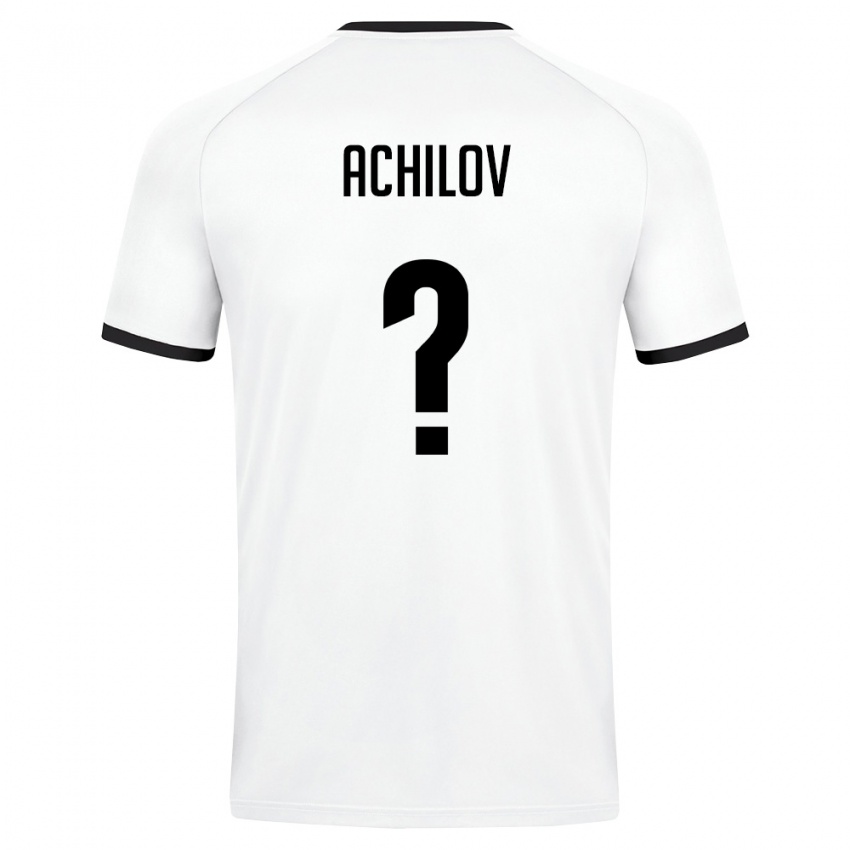 נשים אוזבקיסטן Fayz Achilov #0 לבן ירוק כהה הרחק ג'רזי 26-28 חולצה קצרה