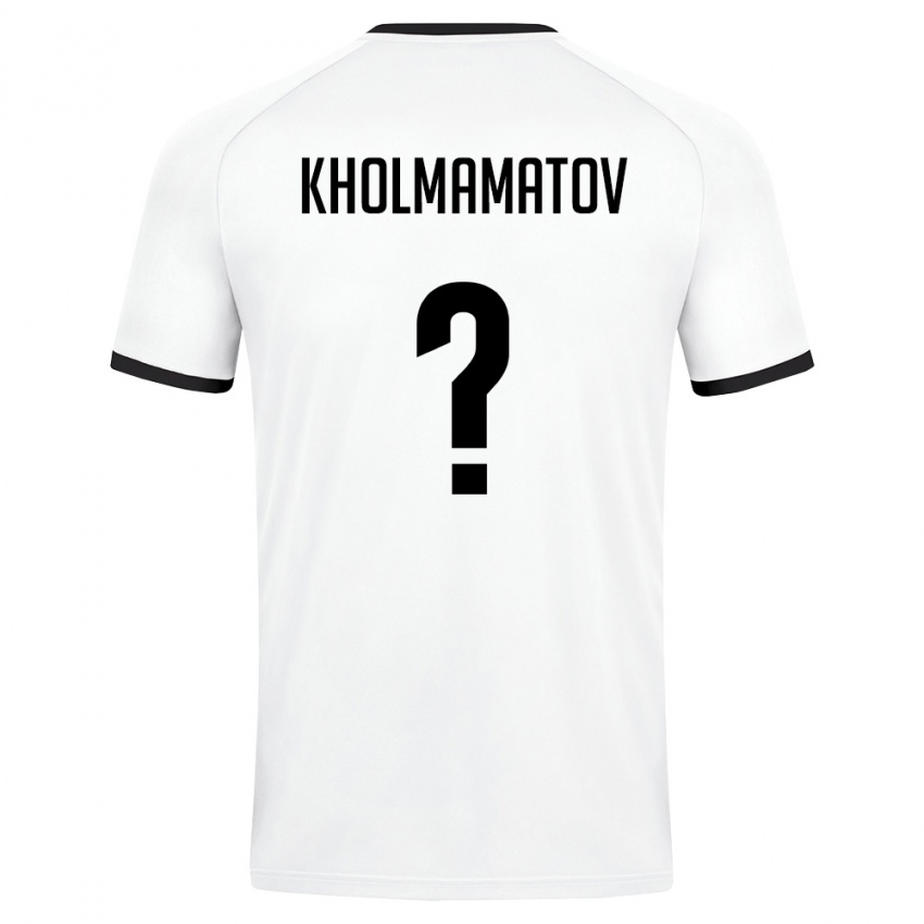 נשים אוזבקיסטן Abdullokh Kholmamatov #0 לבן ירוק כהה הרחק ג'רזי 26-28 חולצה קצרה