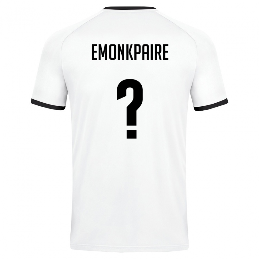 נשים אוזבקיסטן Emmanuel Emonkpaire #0 לבן ירוק כהה הרחק ג'רזי 26-28 חולצה קצרה