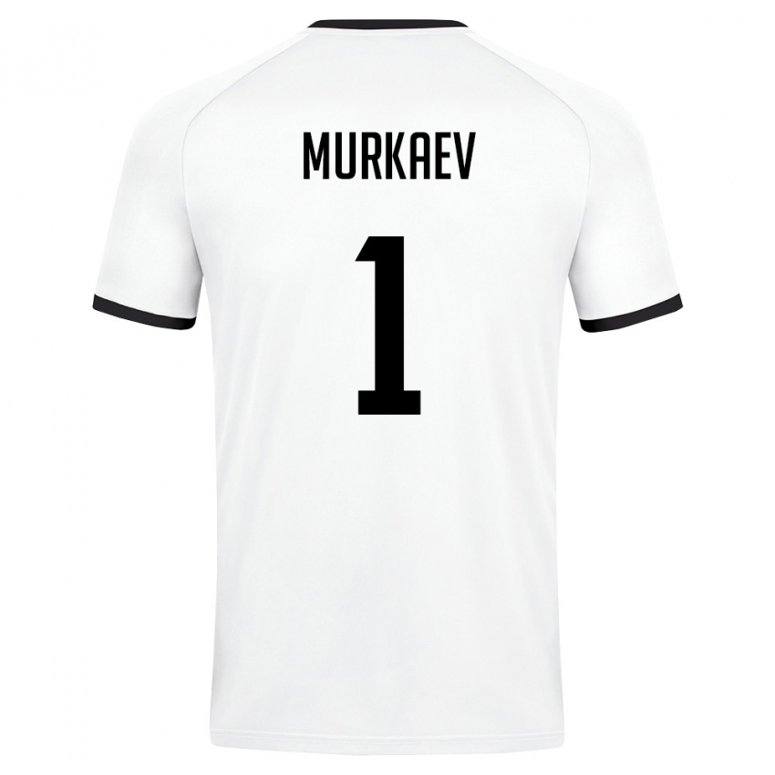 נשים אוזבקיסטן Maksim Murkaev #1 לבן ירוק כהה הרחק ג'רזי 26-28 חולצה קצרה