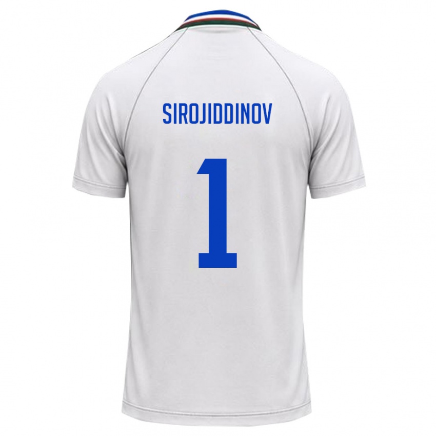 נשים אוזבקיסטן Mekhrojbek Sirojiddinov #1 לבן ירוק כהה הרחק ג'רזי 26-28 חולצה קצרה