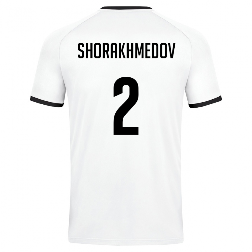 נשים אוזבקיסטן Shorakhim Shorakhmedov #2 לבן ירוק כהה הרחק ג'רזי 26-28 חולצה קצרה